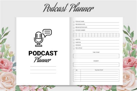 Podcast Planner Notebook KDP Interior Graphic By Printile Creative