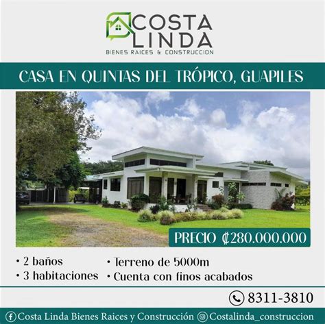 Casa en Venta en Quintas del Trópico Guápiles Limón 280 000 000