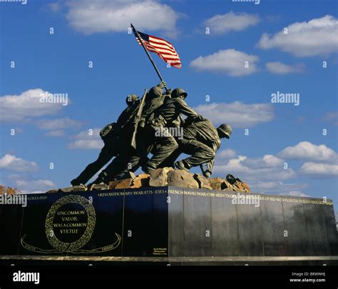 Iwo Jima WWII Monument In Arlington Cemetery Virginia USA Stock Photo