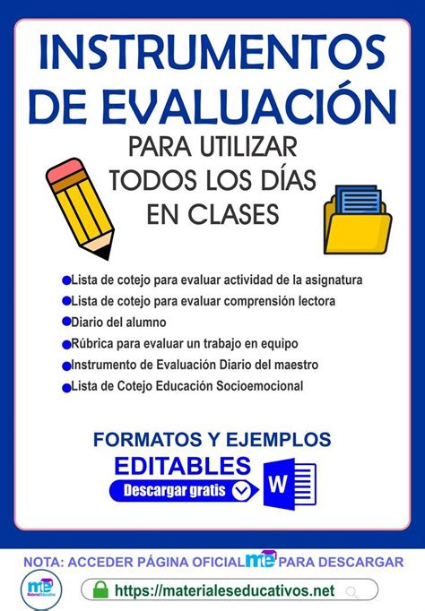 Instrumentos De EvaluaciÓn Diaria Documentos En Formato Word Gratis Acceder Enlace Para