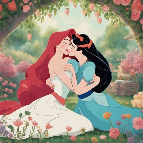 Ariel And Mulans Picnic Kiss Dreamup Creation By Lady66647 On Deviantart