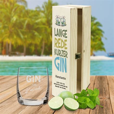 Individuelles Gin Geschenk Set Lange Rede Mit Namen Bedruckt Ohne