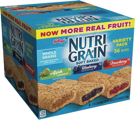 Nutri Grain Kelloggs Barras De Cereales Paquete Variado 13 Oz 48 Unidades Mx