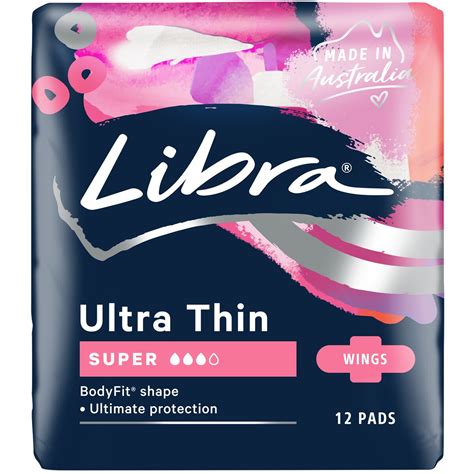 Libra Ultra Thins Super Pads With Wings 12 Pack BIG W