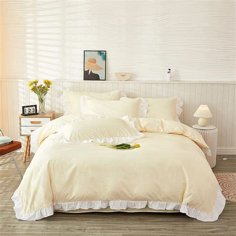 Mengersi Waffle Duvet Cover Full Sizeruffle Duvet Cover Textured Soft And Breathable Duvet