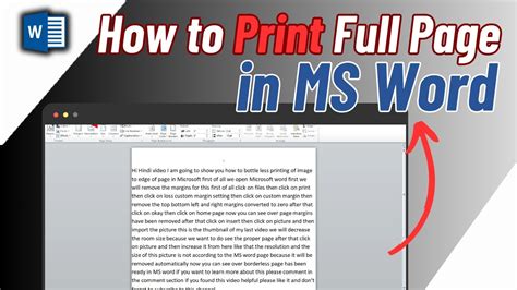 How To Print Full Page In Microsoft Word Quick Easy YouTube