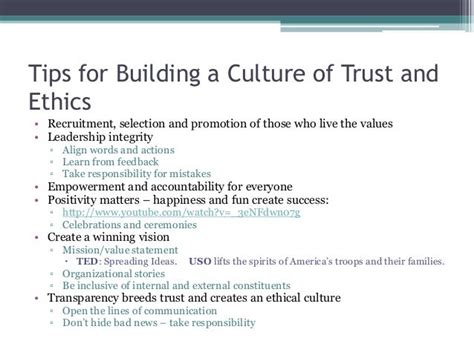 Trust And Ethics In Workplace Culture