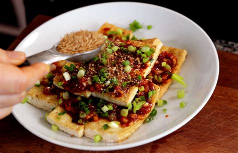 Pan Fried Tofu With Spicy Sauce Dububuchim Yangnyeomjang Recipe By