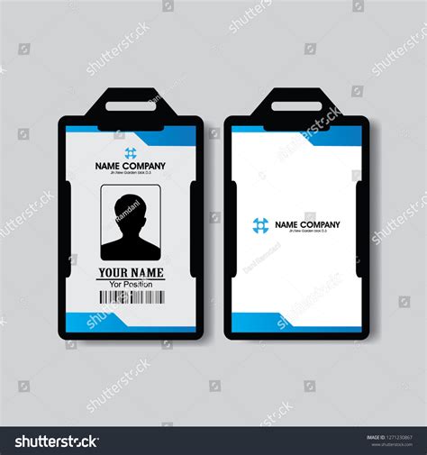 Blue Employee Id Card Design Template Stock Vector Royalty Free