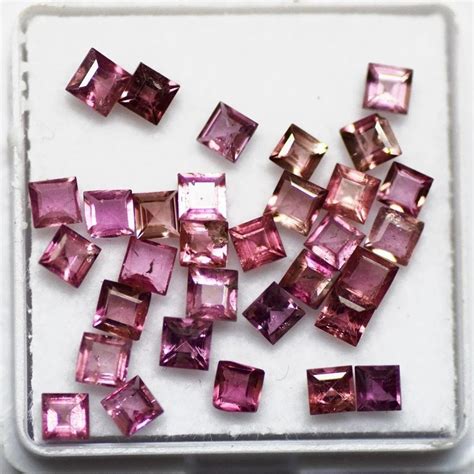 Pink Tourmaline Square Shape Mm Size For Jwellery Setting Gemstone Lot