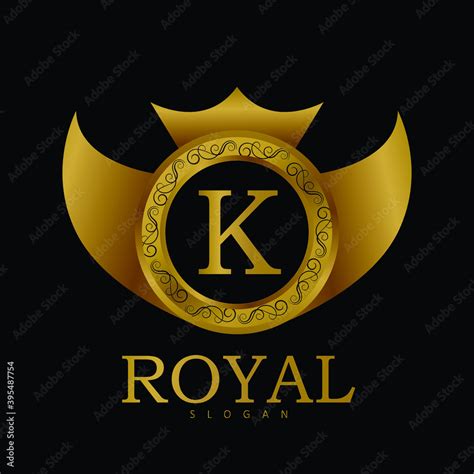 Royal Golden logo Design for letter K. luxury Golden Vector logo design ...