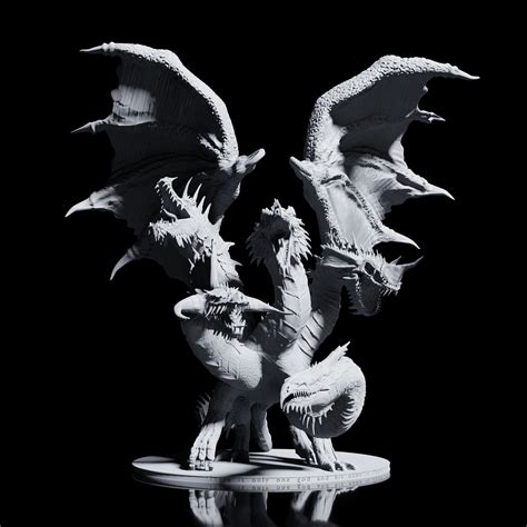 Tiamat The Five Headed Dragon Miniature 3d Model 3d Printable Cgtrader