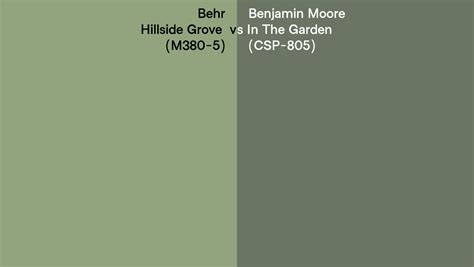 Behr Hillside Grove M380 5 Vs Benjamin Moore In The Garden CSP 805