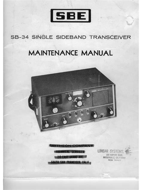 Sbe Sb 34 Maintenance Manual Pdf Download Manualslib