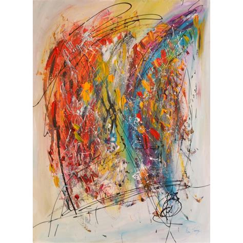 Grand Tableau Contemporain Abstrait Vertical Multicolore