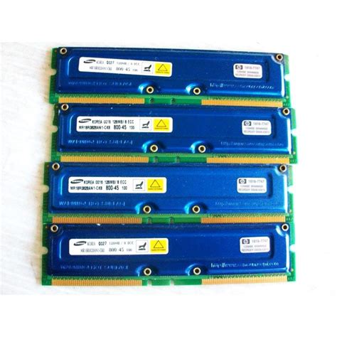 Kit Consisting Of Samsung Mb Ecc Mhz Rdram Memory Rimm Modules