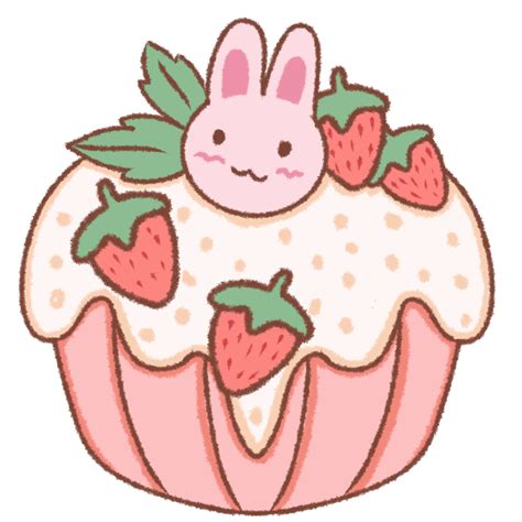 Super Cute Strawberry Bunny Cake 28726493 Png