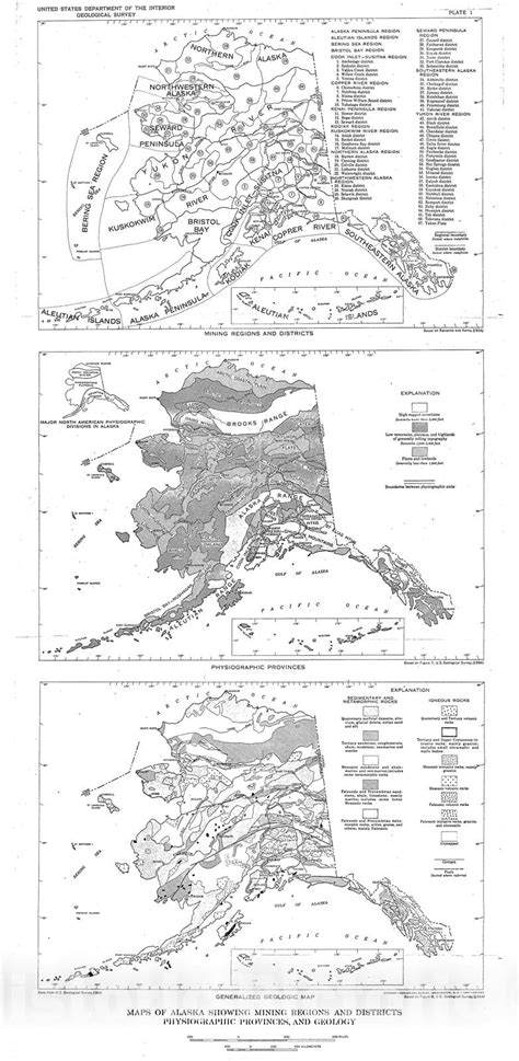 Map : Placer deposits of Alaska, 1972 Cartography Wall Art : - Historic Pictoric