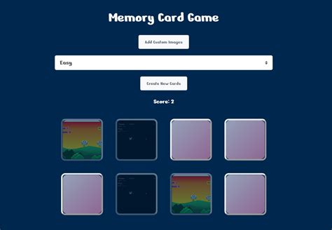 Simple Memory Card Game In Javascript With Source Code Source Code