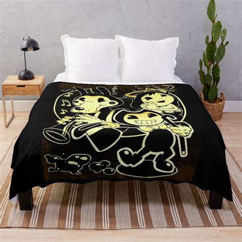 Bendy Boris And Alice Throw Ink Bendy And The Ink Machine Black Blanket Bendy Plush Shop