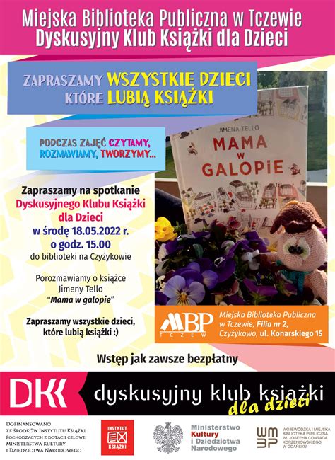 Dyskusyjny Klub Książki dla Dzieci zaprasza Miejska Biblioteka