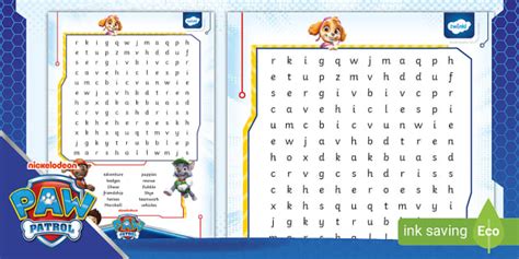 FREE PAW Patrol Word Search Paramount Twinkl Activities