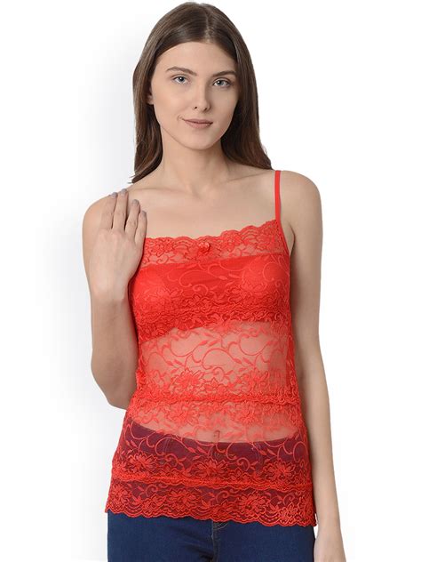 Buy Da Intimo Red Lace Camisole Di974 Camisoles For Women 5800419 Myntra