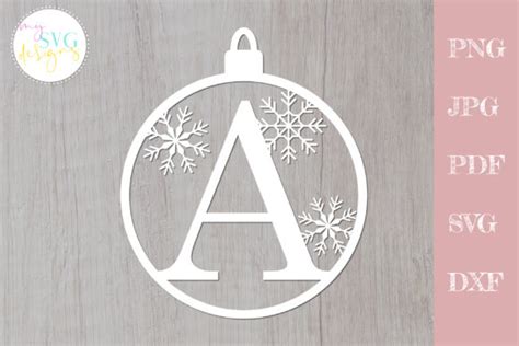 Christmas Ornament Svg, Monogram Svg Graphic by MySVGDesigns · Creative Fabrica