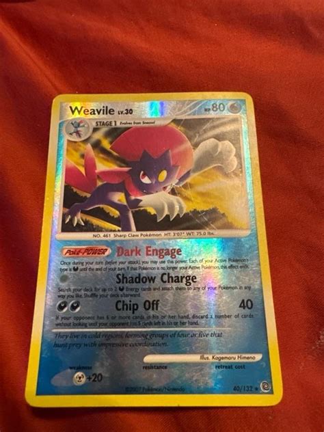 Pokemon TCG Card 2007 Secret Wonders Weavile 40 132 Reverse Holo