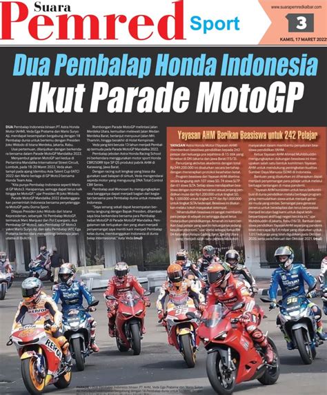 Dua Pembalap Honda Indonesia Ikut Parade MotoGP Astra Motor