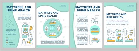 Mattress And Spine Health Mint Brochure Template Stock Vector