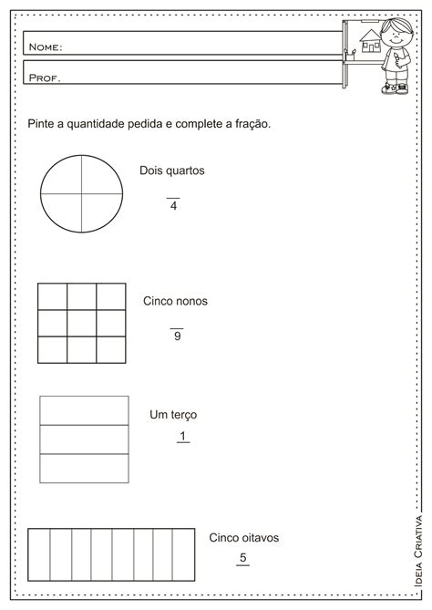 Exercicios De Fração 4 Ano Com Resposta