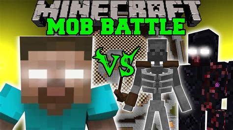 Herobrine Vs Mutant Skeleton Mutant Obsidian Golem Minecraft Mob