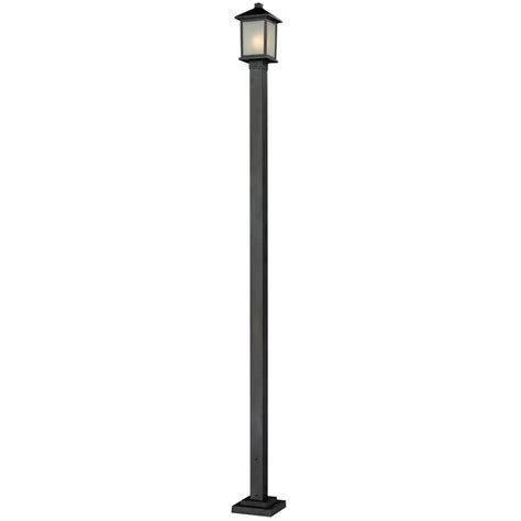 Filament Design 1 Light Black Outdoor Post Mount With White Seedy Glass