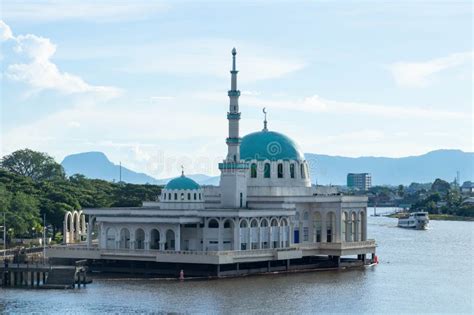 Kuching Floating Mosque Masjid India Sarawak Malaysia Stock Photo