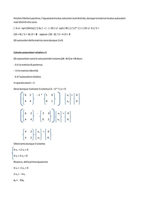 Esercizi Di Algebra Lineare Su Autovalori E Autovettori Pdf