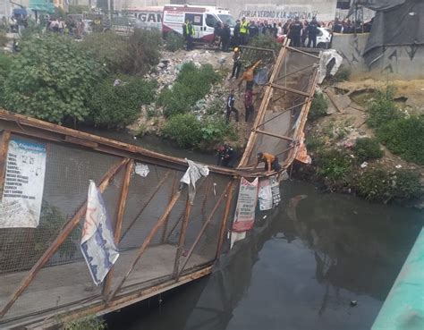 Captan Momento Exacto Del Colapso De Puente Peatonal Que Une A Neza Y