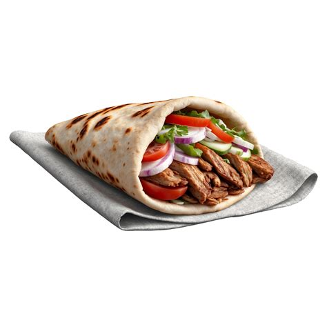 Delicious Greek Gyros Wrapped In Pita Bread Shawarma Grilled Pita