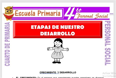 Etapas Del Desarrollo Humano Para Cuarto De Primaria Ficha Gratis Rainy Weathers