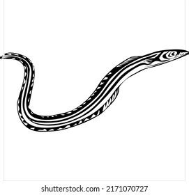 Vector Image Eel Fish Icon Black Stock Vector Royalty Free 2171070727