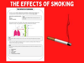 The Effects Of Smoking By Learnwithlaura Tpt