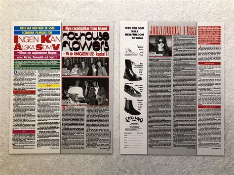 JOHN NORUM 1988 EUROPE Clipping Poster Swedish Music Magazine Okej