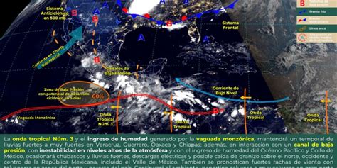 La Onda Tropical Núm 3 y la vaguada monzónica originarán lluvias muy