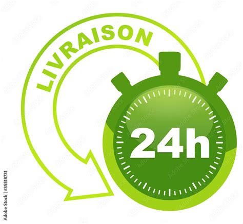 Livraison H Sur Symbole Valid Vert Stock Vector Adobe Stock