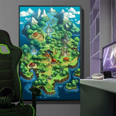 Quadro Decorativo Inspirada Em Jogo The Legend Of Zelda Estilo Rpg