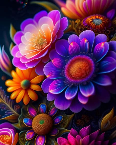 Colorful 3d Flower Wallpaper