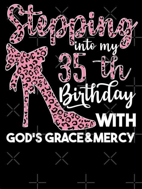 Birthday Ts For Women Stepping Into My 35th Birthday With Gods Grace And Mercy 35th