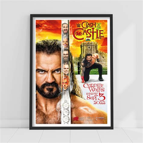 WWE Print Clash At The Castle Sword Poster Themed Wall Art