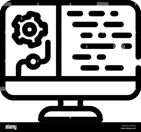 Data Processing Line Icon Vector Illustration Stock Vector Image And Art