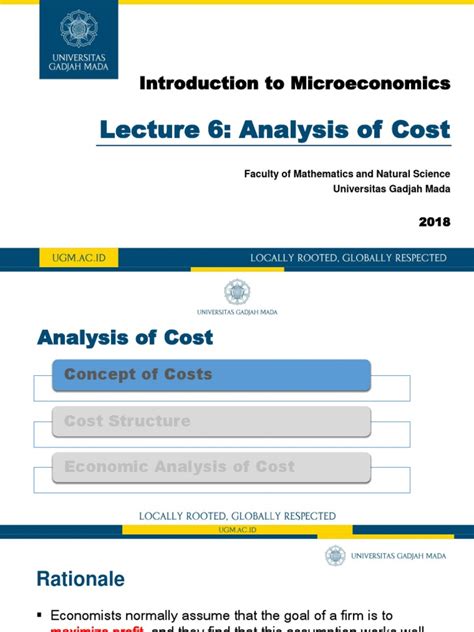 Introduction To Microeconomics Lecture 6 Analysis Of Cost Pdf Long Run And Short Run